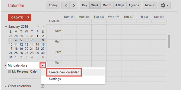 Create A New Google Calendar